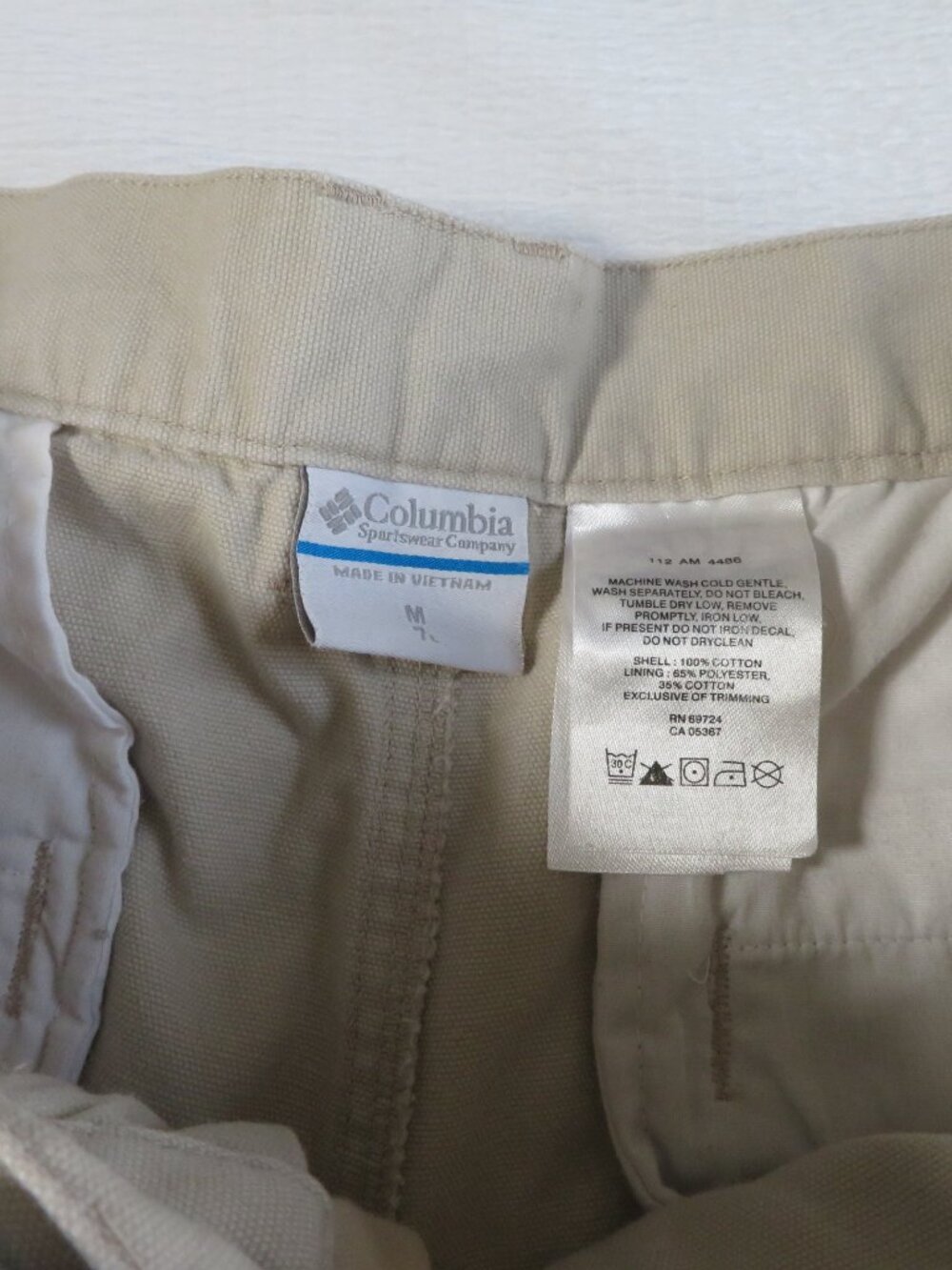 Mens Columbia Khaki Outdoor Hiking Shorts size M 7L - Picture 3 of 4